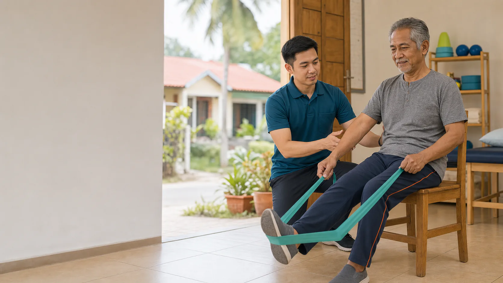 Home-based physiotherapy exercise in an Alor Gajah community