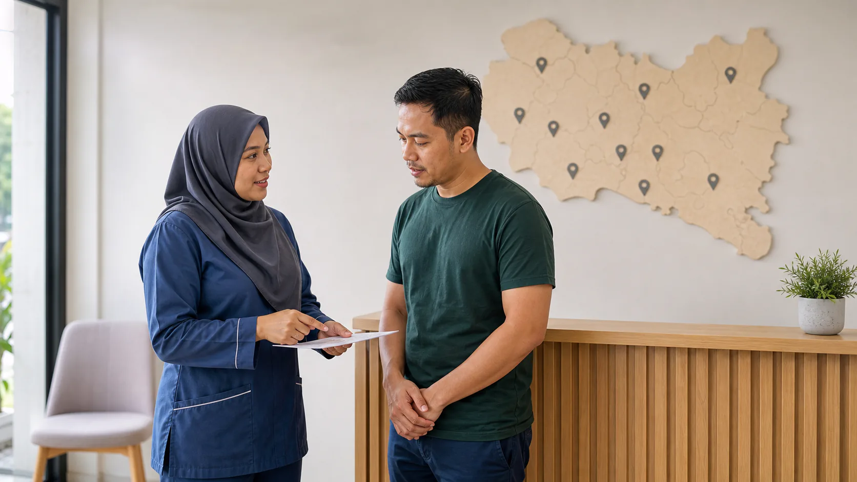 Ahli fisioterapi membantu pesakit mempertimbangkan lokasi fisioterapi di Melaka